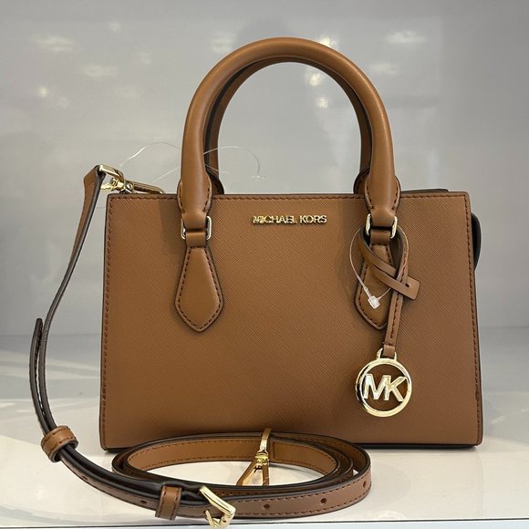 Michael Kors Sheila Small Satchel Shoulder Crossbody Bag Brown - Picture 1 of 13